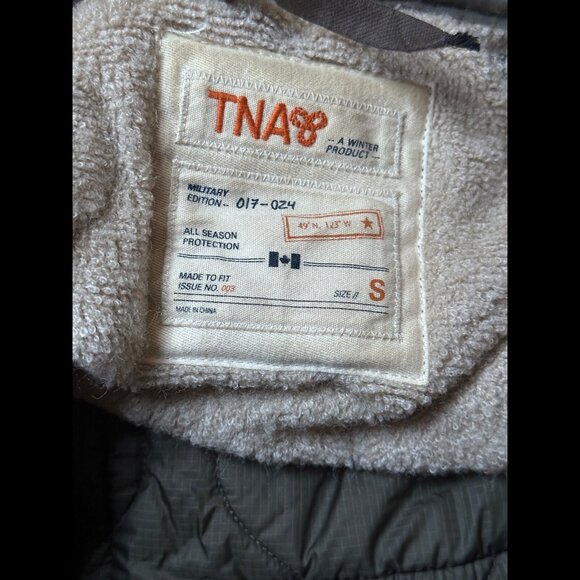 Artizia Parka Jacket Small Wool Nylon Puffer Quilted Sherpa Lined Open Front TNA - Picture 7 of 8